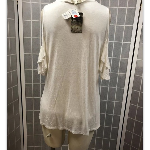Love J. Blouse, white, lacing,slit sleeves,sizeL.: - Picture 3 of 10